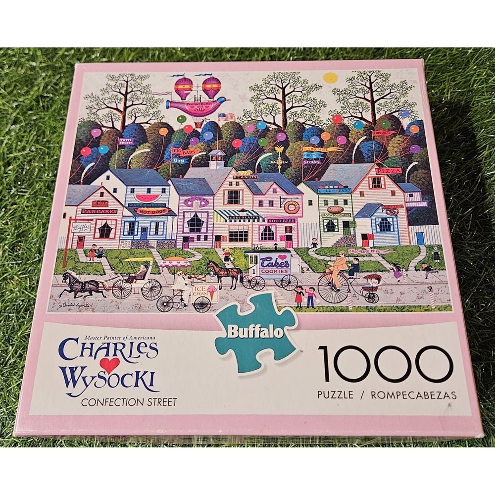 Charles Wysocki Confection Street Buffalo 1000 Piece Puzzle COMPLETE Hand...